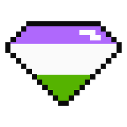 Genderqueer Brillant Diamantstreifen Pixel flach PNG-Design