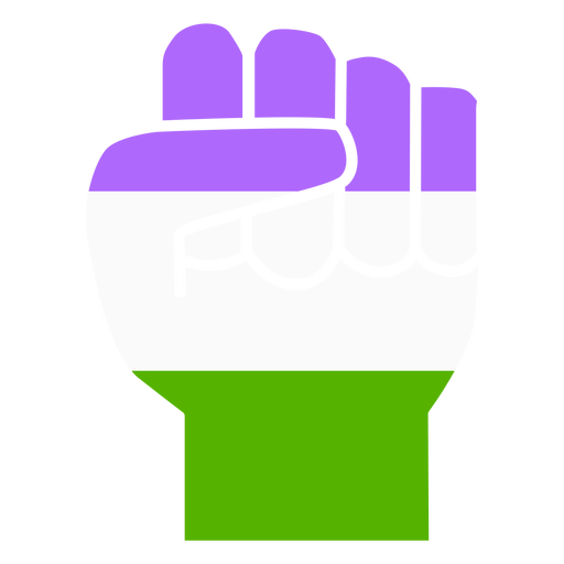 Genderqueer hand finger fist stripe flat PNG Design