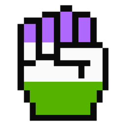 Genderqueer Handfinger Fauststreifen Pixel flach PNG-Design