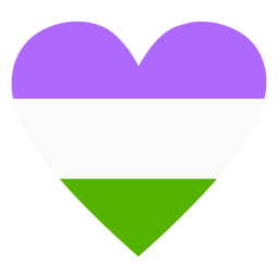 Genderqueer Herzstreifen flach PNG-Design