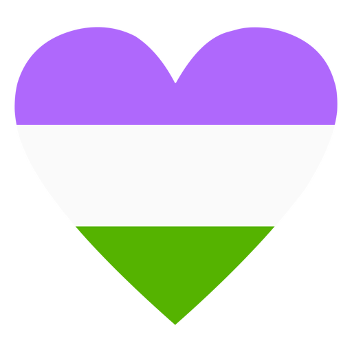 Genderqueer heart stripe flat