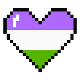 Genderqueer heart stripe pixel flat PNG Design