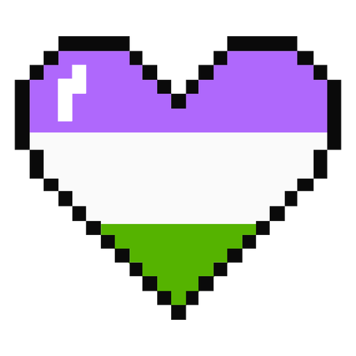 Genderqueer heart stripe pixel plano