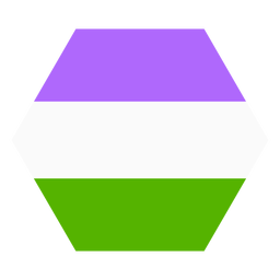 Genderqueer hexagon stripe flat PNG Design
