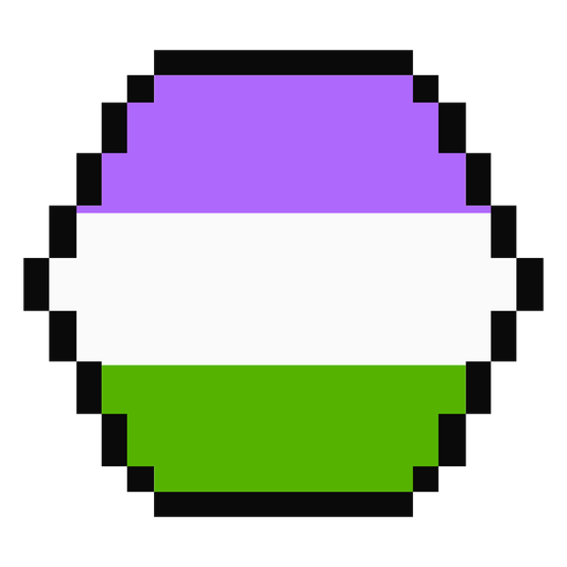 Genderqueer hexagon stripe pixel flat