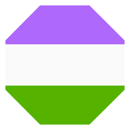 Genderqueer octagon stripe flat PNG Design