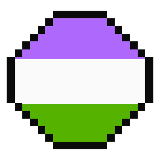 Genderqueer octagon stripe pixel flat PNG Design