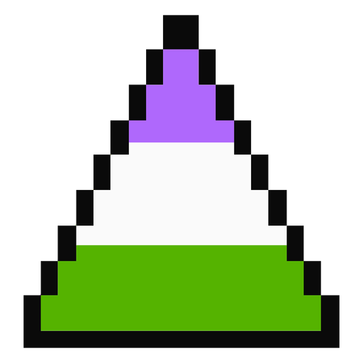 Genderqueer triangle stripe pixel flat