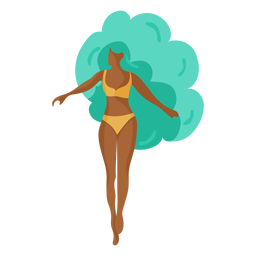 Mulher feminina maiô maiô sutiã calção de banho cabelo liso Desenho PNG