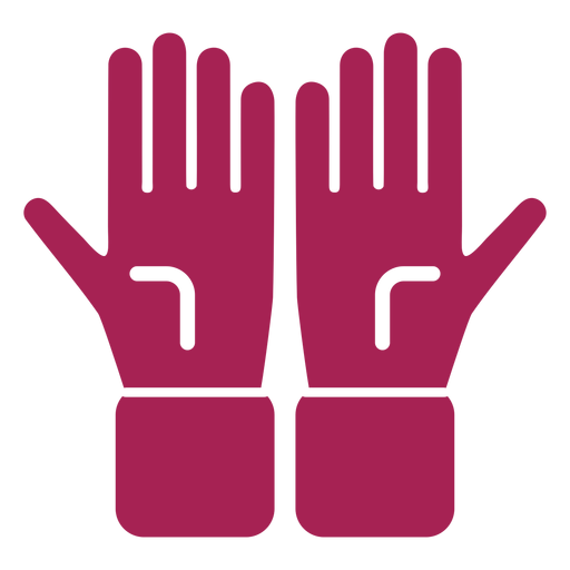 Glove hand finger palm detailed silhouette PNG Design