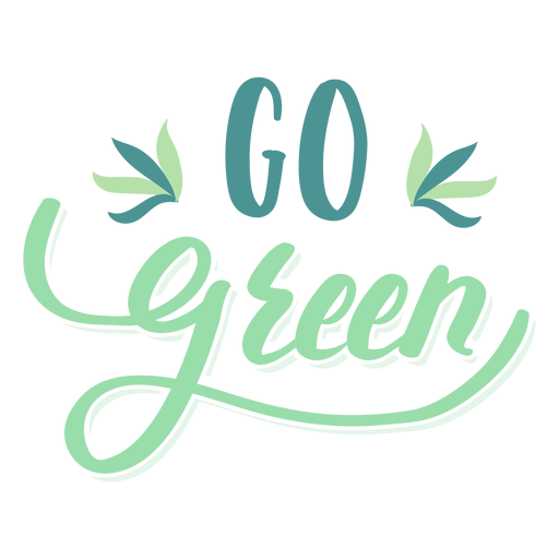 Gehen Sie grünes Blatt Abzeichen Aufkleber PNG-Design