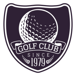 Etiqueta engomada de la insignia de la rama de la bola del club de golf desde 1979 Diseño PNG