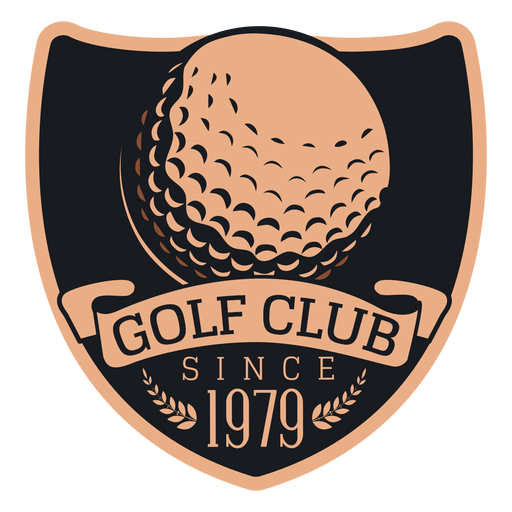 Club de golf desde 1979 logotipo de rama de bola Diseño PNG