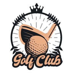 Club de golf bola club corona logo Diseño PNG