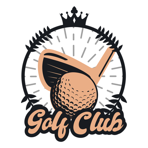 Logotipo de coroa de clube de bola de golfe