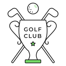 Adesivo de crachá colorido do clube de bola de golfe Desenho PNG