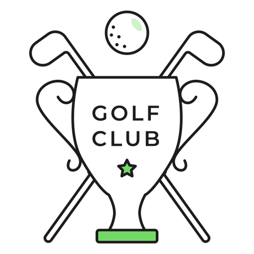 Golf club ball club cup colored badge sticker PNG Design