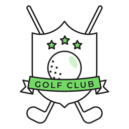 Etiqueta engomada coloreada de la insignia del club de la bola del club de golf Diseño PNG