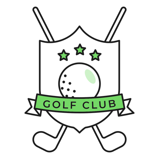 Golf club ball club star colored badge sticker PNG Design