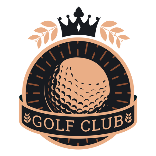 Logotipo de ramo de coroa de bola de clube de golfe