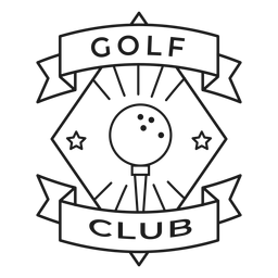 Club de golf bola estrella insignia trazo Diseño PNG