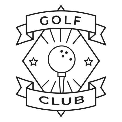 Club de golf bola estrella insignia trazo Diseño PNG