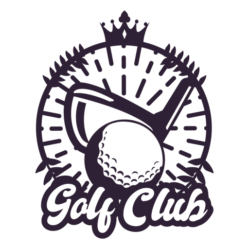 Etiqueta engomada de la insignia de la corona de la bola de la rama del club de golf Diseño PNG