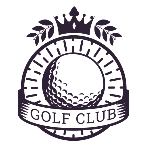 Golf club ball branch badge sticker PNG Design
