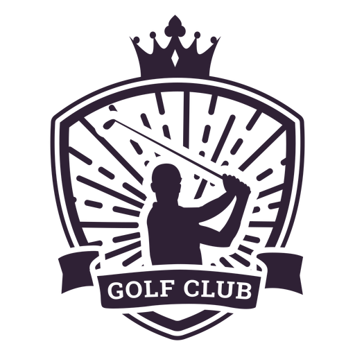 Etiqueta do emblema do clube do jogador de coroa do clube de golfe Desenho PNG