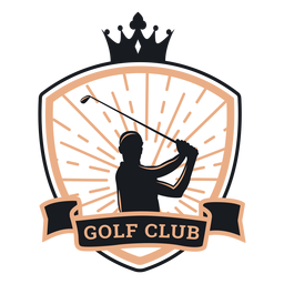 Club de golf corona jugador club logo Diseño PNG