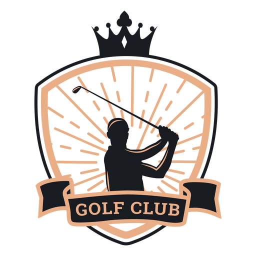 Golf club crown player club logo PNG Design