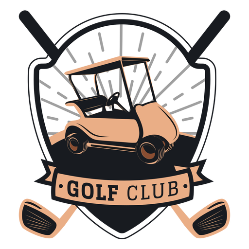 Logotipo do clube de golfe do volante do volante do carrinho de golfe Desenho PNG