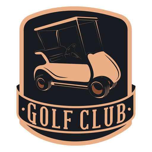 Logotipo del volante del volante del carro de golf del club de golf