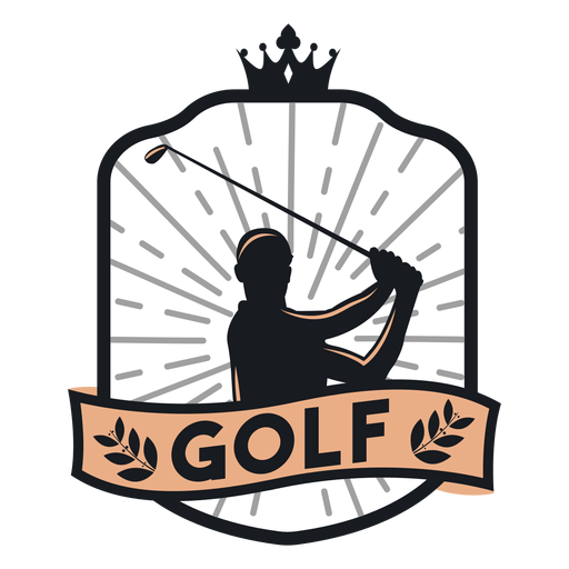 Club de golf jugador club rama logotipo de la corona
