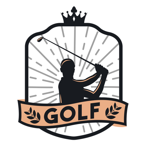 Golf club player club branch crown logo PNG Design