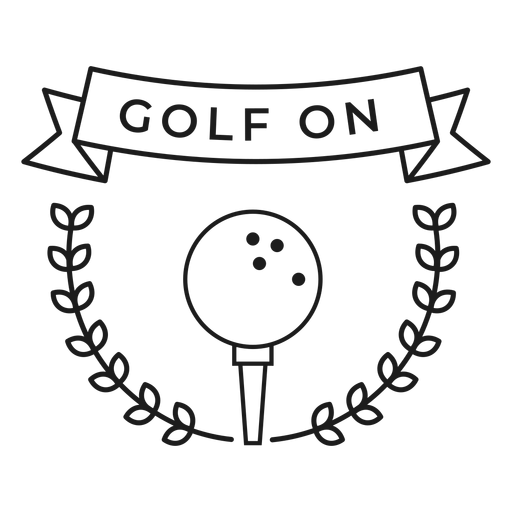 Golf on ball branch badge stroke PNG Design