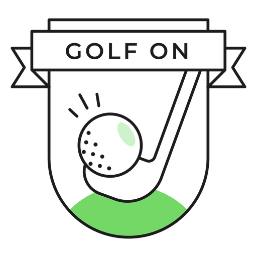 Etiqueta engomada de la insignia de color de golf en el club de pelota Diseño PNG