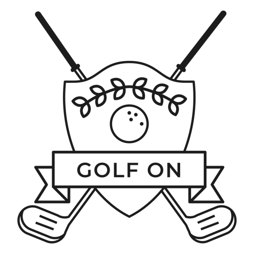 Golf en bola estrella rama club insignia trazo Diseño PNG