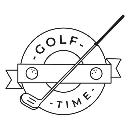 Golf time ball club badge stroke PNG Design
