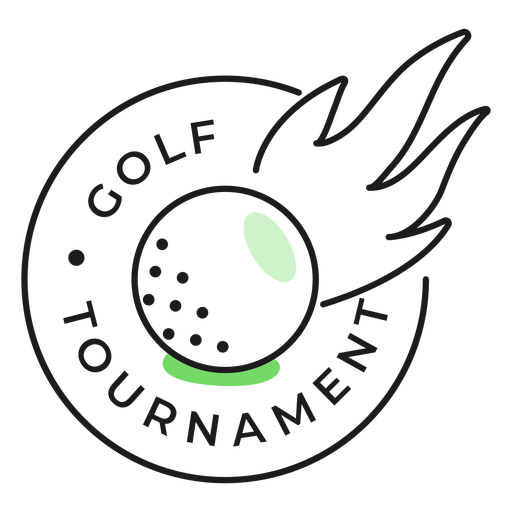 Adesivo de emblema colorido de fogo de bola de torneio de golfe