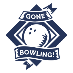 Gone bowling bowling ball rhomb badge sticker PNG Design