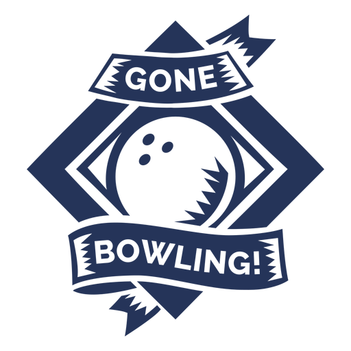 Gone bowling bowling ball rhomb badge sticker PNG Design