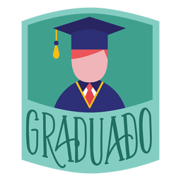 Graduado person academic cap sticker PNG Design