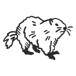 Rabisco de pele de focinho de marmota de porco à terra Desenho PNG