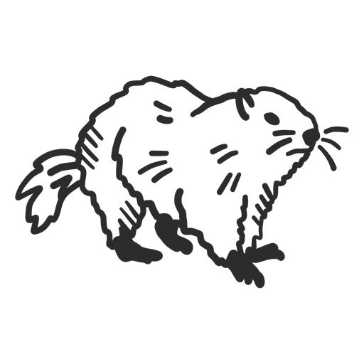 Doodle de piel de hocico de marmota de cerdo de tierra Diseño PNG