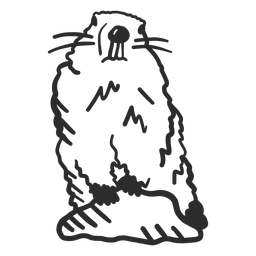 Ground hog marmot muzzle fur stone doodle Transparent PNG