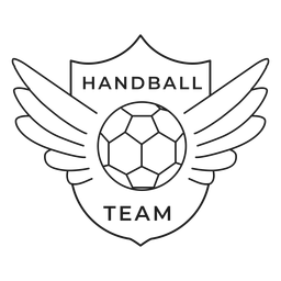 Handball Team Ball Wing Abzeichen Schlaganfall PNG-Design