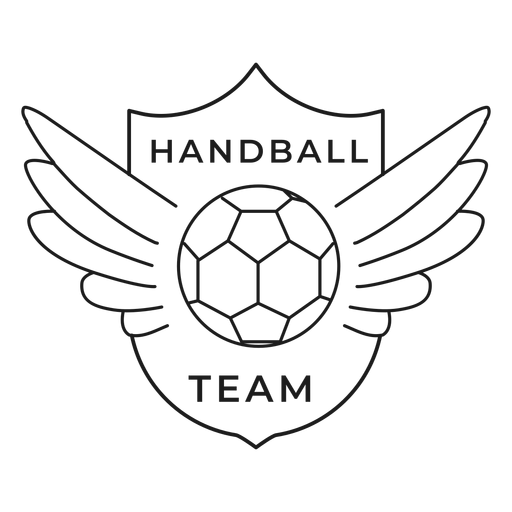 Handball Team Ball Wing Abzeichen Schlaganfall PNG-Design