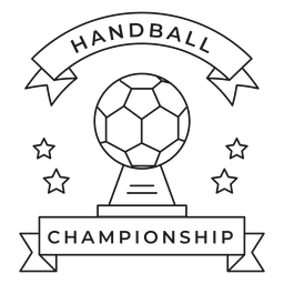 Curso de distintivo de bola de campeonato de handebol Desenho PNG
