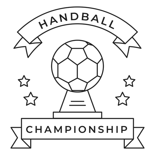 Handball championship ball badge stroke PNG Design